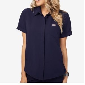 Figs Scrub Top - Navy - Pilar - Small